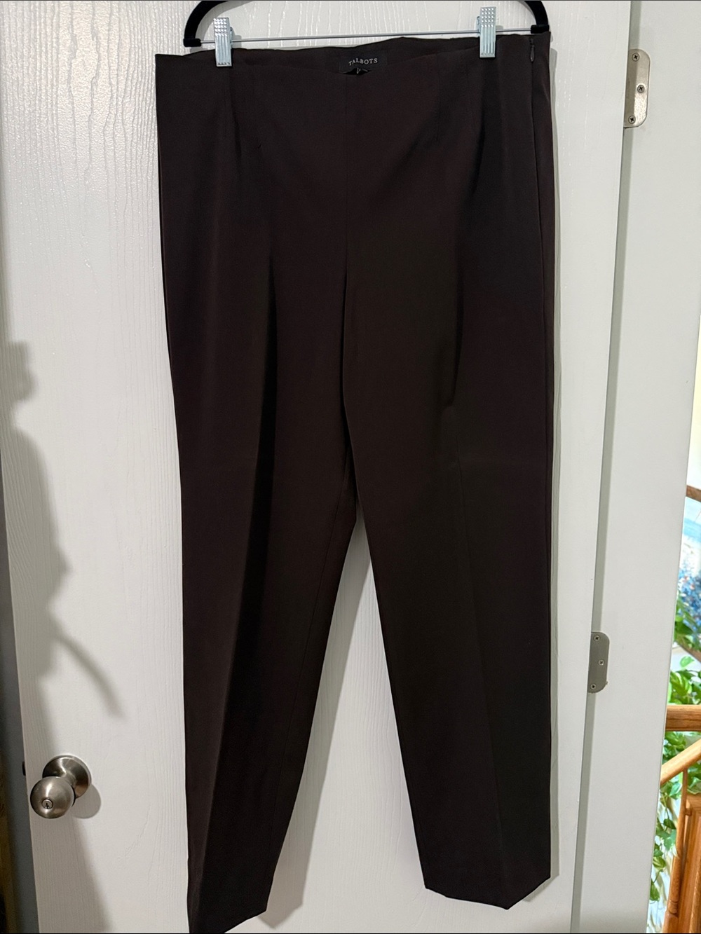 Talbots Dark Brown Straight-Leg Women's Dress Pants